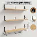 Floating Wall Shelves,Floating Book Shelves for Wall,Hanging Bookshelf Wall Mounted,Long Wood Shelf Storage Display for Bathroom Living Room Bedroom Office Decor,3 Pack,36 Inch,Carbonized Black