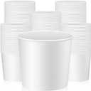 Hoolerry 100 Pcs 85 oz Paper Bucket Cardboard Food Bucket Bulk Disposable Food Container for Birthday Party, Wedding, Baby Shower, Event Gather Party Supplies (White)