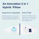ACCURATEX Pillows King Size Set of 2, Hybrid Shredded Memory Foam Pillow[Adjustable Loft], Fluffy Down Alternative Fill Removable Cotton Cover, Firm Supportive Pillow for Side Back Sleepers