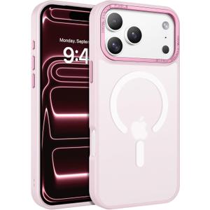BENTOBEN Magnetic for iPhone 17 Pro Max Case 6.9" 2025, [Compatible with Magsafe] Slim Cute Matte Translucent Shockproof Drop Protective Bumper Women Men Phone Cover for iPhone 17 ProMax, Baby Pink