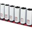 13Piece 1/2" Drive Chrome Socket Rail 6Pt SAE Deep