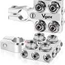 Vgate 12-Way AGM Post Terminal Ends, Battery Terminal Connector Clamps, 8AWG up to 4/0(XL) AWG Gauge, Positive & Negative for SAE/DIN/EN Tapered Top Post