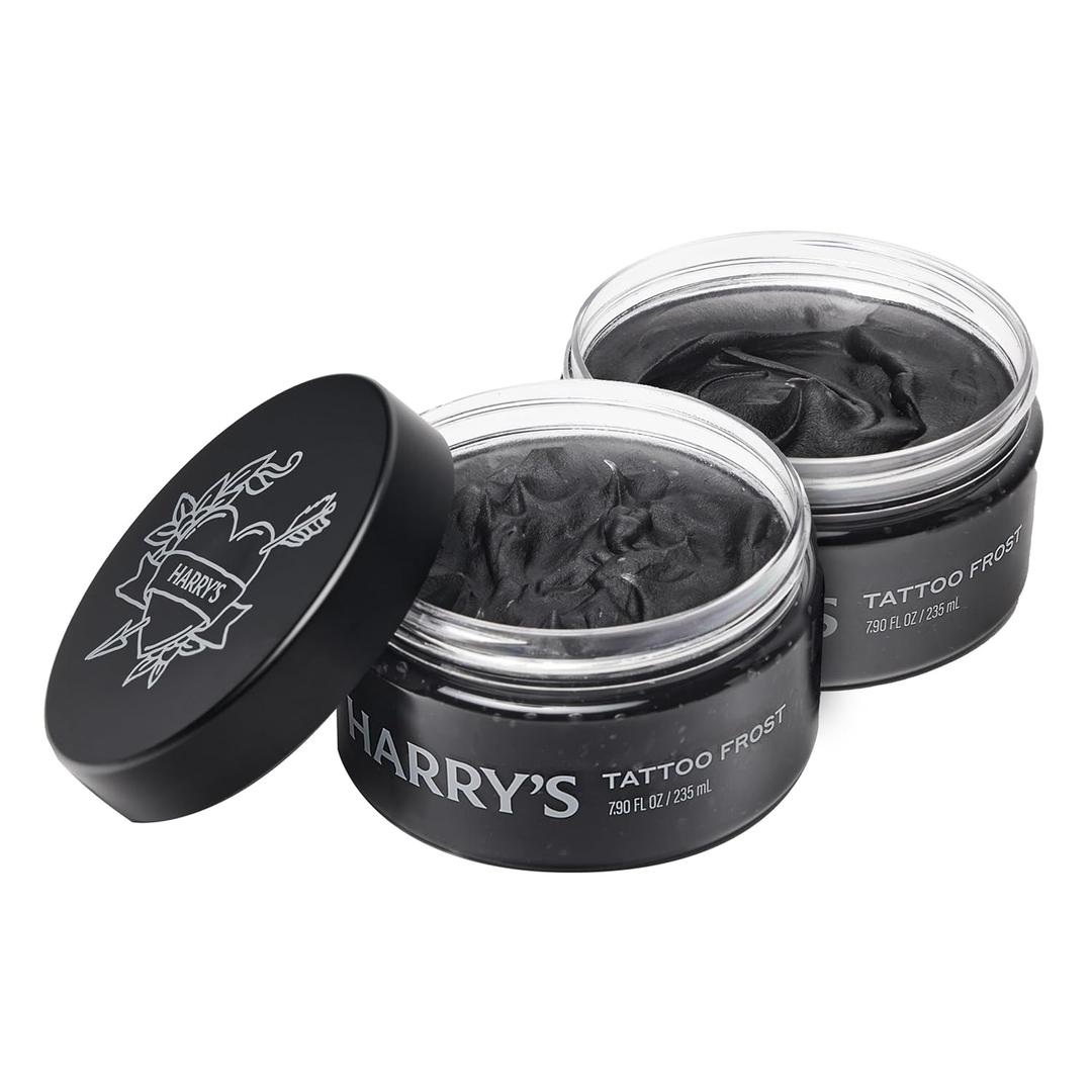 Harrys Tattoo Frost, Tattoo Aftercare Gel for Light Hydration and Cooling Replenishment, Fragrance-Free, Non-Greasy, Petroleum-free, With Pro-Vitamin B5, Pack of 2