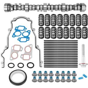 Sloppy Stage 2 LS Cam Kit with Pushrods Springs Seals Gaskets Compatible with 1999-2013 GM Gen 3/4 V8 Truck/SUV Engines, Camshaft Kit for 4.8 5.3 6.0 6.2 LS1 Vortec