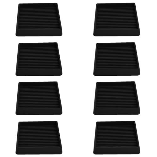 2x2 Square Rubber Furniture Caster Cups, Anti-Sliding Furniture Pads Bed Stopper Floor Protectors with Grip - Protect Any Flooring