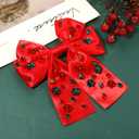 mokkia Christmas Headbands Hair Bows for Women Holiday Headbands Christmas Bow Tree Headbands Hair Ribbon Bows Clips Holiday Christmas Accessories Outfits Party Decorations Holiday Gifts (Pattern B)