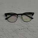 Blue Light Blocking Glasses Retro Semi Rimless UV400 Clear Lens Computer Eyewear For Men Women (A-bright Black Frame)