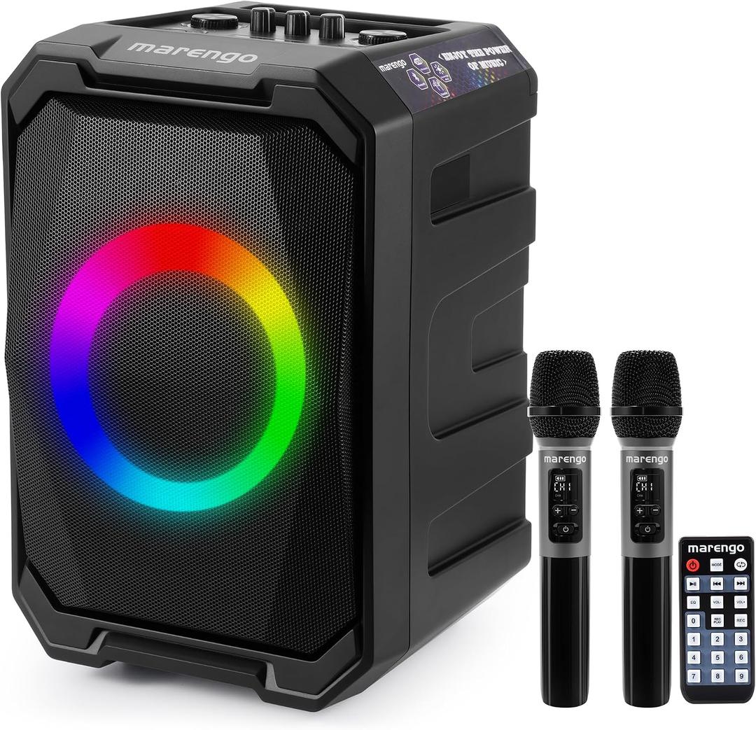 Karaoke Machine for Adults with 2 Wireless Microphones, 800W Peak Speaker