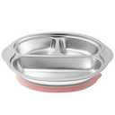 Stainless Steel Kids Plates 3 Sections Stainless Steel Plates for Kids with Suction Unbreakable Kid Platter Plate Reusable Versatile Dinner Plate for Kid Portion Control Dishwasher Safe