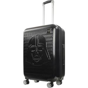 FUL Star Wars Darth Vader 25 Inch Rolling Luggage, Embossed Hardshell Suitcase with Spinner Wheels, Black, 25 Inch Single