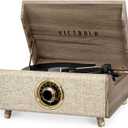 Victrola Highland 4-in-1 Bluetooth Record Player with Speakers  3-Speed Vinyl Record Player, FM Radio & 3.5mm Aux, Wireless Music Streaming (Farmhouse Walnut)