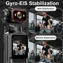 4K Handheld Vlogging Camera, WiFi Pocket Action Camera, Anti-Shake Body Cam for Traval, YouTube Camcorder Video Cam with 64GB SD Card, 180 Rotatable Lens
