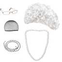 Beelittle Old Lady Costume Cosplay Grandma Granny Wig Great for Halloween Christmas Mrs. Claus