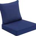 Outdoor Patio Chair Cushions 22x22 Inch, Waterproof Cushions for Deep Seat Patio Furniture, Replacement Cushion for Outdoor Furniture (Blue)