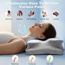 VYLEE Cervical Neck Pillow for Pain Relief, Ergonomic Memory Foam Pillow for Neck Support, Cooling Contour Orthopedic Pillow for Side, Back & Stomach Sleepers