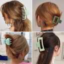 2 x Hair Claws 16 Pcs Hair Clips for Women Thin Thick Curly Hair Large and Small Matte Banana Clips Strong Hold Nonslip (Green series)