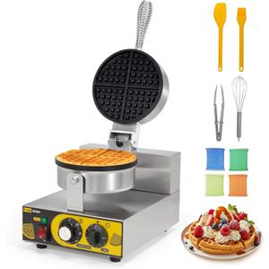 Dyna-Living Commercial Waffle Maker Restaurant, 1200W Professional Waffle Maker Commercial Waffle Iron Non-stick Classic Waffle Machine Electric Waffle Bowl Maker for Home, Hotel