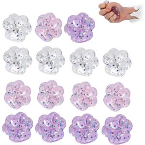 15 Pack Handmade Taba Squishy Cat Paw Toys, Sticky TPR Paw Squeeze Stress Relief Fidget Toys, Cute Kawaii Sensory Squishies for Kids Teens & Adults, Party Favors