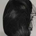 ColorGround Women Adults Fluffy Medium Black Cruly Cut Bangs Wig with Round Glass Frame