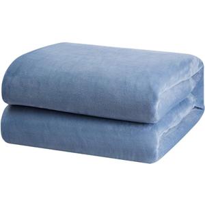 BOURINA Fleece Blanket Flannel Throw Blanket (Blue,Throw Size) Lightweight Cozy Microfiber Blanket for Sofa, Couch, Bed, Camping, Travel, 50x60 inches