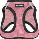 Best Pet Supplies Voyager Step-in Air Harness - All Weather Mesh, Reflective, No Pull Harness for Dogs, Cats - Secure with Hook & Loop Fastener, Buckle, Double D-Rings - Pink/Black Trim, XXXS