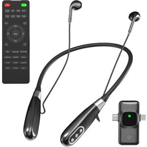 Facmogu E8 Wireless Sound Card Live Streaming Earphones, Portable Multi-Function Sound Card Live Broadcasting Audio Editing Earphones w/Remote Control, Suitable for PS5 Streaming Game YouTube TikTok