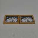 Double Horizontal 4X6 Picture Frames Hinged Folding Rustic Photo Frames in Brown for Wall Hanging or Tabletop Standing, Made of Pine Wood with Real Glass P-H64*2-MU