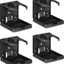 4 Pack Foldable Torch Holders, Adjustable Holder in Square Plastic Brackets with Screws, Lightweight Outdoor Mount for Deck, Summer Patio, Garden, Backyard Parties