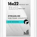Americanflat 16x22 Picture Frame with Polished Plexiglass - Use as 12x18 Frame with Mat or Display 16x22 Photo Without Mat - Streamline Collection - Thin Border Picture Frames for Wall - White