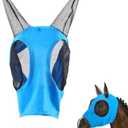 Horse Mask Fly Masks for Horses with Ears Breathable Elastic Fabric for Medium/Large Size Adult Horses
