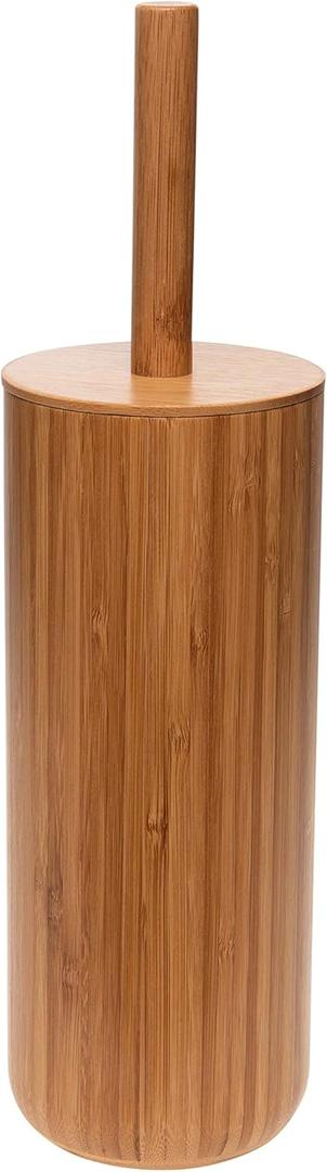 Bath Bliss Natural Bamboo Collection, Bowl, Matching Accessories to Decorate Your Bathroom, Round Tall Toilet Brush