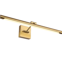 Joosenhouse LED Picture Light Fixtures Dimmable 24.4 Inches, Full Metal Artwork Display Lamp with Single Swing Arm, 14W (70W Eqv), Hardwired Connection, 3000K Warm White, Golden-Like Brass Finish