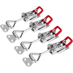 POWERTEC 4PK Toggle Clamp, 400 lbs Holding Capacity, 4002 Adjustable Pull Action Latch for Smoker, Tool Box, Woodworking Jigs and Fixtures, Cabinet, Tool box, Door (20333)
