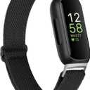 Vancle Elastic Bands for Fitbit Inspire 3 Bands Women, Breathable Adjustable Replacement Stretchy Nylon Loop Wristband Sport Straps Compatible with Fitbit Inspire 3 Fitness Tracker (Black)