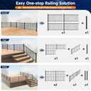Egadis 36 in. H x 2 ft. W Porch and Deck Railing Kit, Aluminum Railing Kit, Textured AAMA 2604 Powder-Coat Finish Modular Rail System for Outdoor Decks, Porches & Balconies (1 Post, 1 Panel)