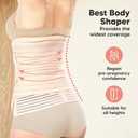 3 in 1 Postpartum Belly Support Recovery Wrap - Postpartum Belly Band, After Birth Brace, Slimming Girdles, Body Shaper Waist Shapewear, Post Surgery Pregnancy Belly Support Band (Classic Ivory, M/L)