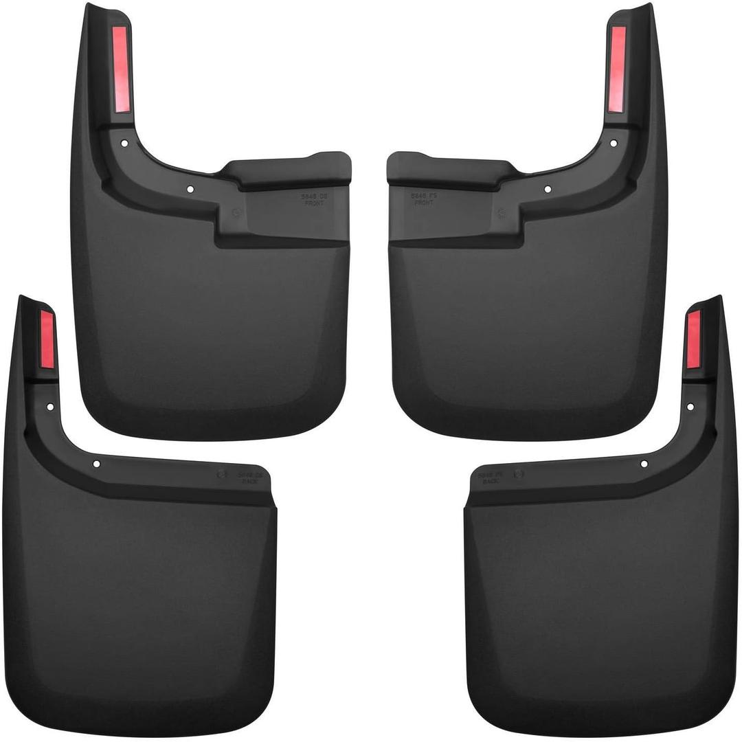 Husky Liners  Front & Rear Mud Guards | Fits 2017-2024 Ford F-250/F-350 w/Single Rear Wheels & w/o OEM Fender Flares - Black, 4 Pc | 58466
