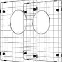 Sink Rack,Sink Protectors for Kitchen Sink,Stainless Steel Sink Grid for Bottom of Sink,Metal Sink Grate with Strainer,Rear Drain for Double Bowl with Corner Radius,13"X 15",2 Packs