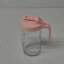 Breast Milk Pitcher, Mason Jar 32 oz, Heavy Duty Wide Mouth Jar with Pink Flip Cap Lid and Pour Spout, Airtight Seal for Freshness and Convenience, Great for Cold Beverages and Home Entertaining