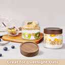 17 Fl oz/500 ml Glass Food Storage Jar, Premium Clear Glass Container Jar with Airtight Screw-on Wooden Lid, Kitchen Canisters for Coffee,Tea,Pasta,Cookies, Nuts,Spice,Candy,Overnight OatmealSmall)