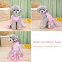 SEIS Flower Lace Dog Dress, Cat Skirt for Birthday Party Wedding, Pink, S