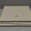 StorageWorks Extra Large Storage Bins with Lids, 55L Decorative Organizer with Divider Board, Fabric Boxes with Handles, Khaki and Beige Stripes, 2-Pack (Jumbo)