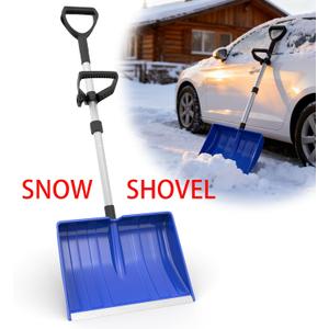 Snow Shovel for Driveway, 48 Inch Winter Snow Removal with Plastic Double Handle, Ergonomic Lightweight Snow Shovel for Home Sidewalk Garden Car Garage Outdoor