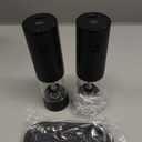 Electric Salt and Pepper Grinder Set - Rechargeable Automatic Salt and Pepper Shakers, Kitchen Appliances with External Adjustable Coarseness, Larger Hopper for Cooking, Home Gifts(2 Pack,Black/Black)