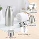 2 Pcs 16.9 Oz/500 ml Stainless Steel Soap Dispenser Dish Soap Dispenser for Kitchen Sink Rust Proof Leak Proof Pump Bottle for Bathroom Countertop Hand Lotion Shampoo Body Wash