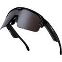 Music Shield Smart Audio Sunglasses – Matte Black Frame, Smoke Lenses | Open-Ear Bluetooth Glasses for Men & Women with Electronic Tint Control, Sweat Proof, Sports Eyewear, 100% UV Protection