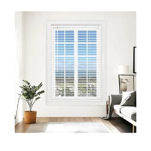 Cordless Vinyl Mini L Blinds 20" W x 48" H, 1" Slat White Horizontal Windows L Blind for Door, Shades, Camper, Light Filtering, Interiors, Arrive 1/2 Inch Narrower Indoor