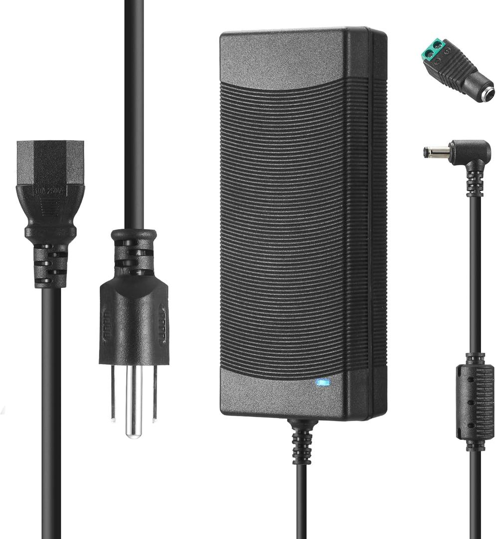 12V 10A Power Supply 120W 100V~240V AC to DC Adapter Converter Transformer,12 Volt 10 Amp Power Supply Adapter with 5.5mm x 2.5mm&2.1mm DC Output Jack for 12V Printe LED Strip Light CCTV Camera