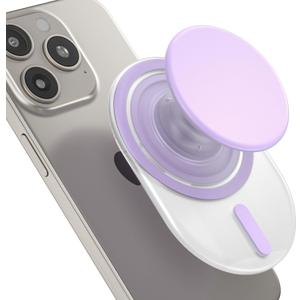 AUROX Magnetic Phone Grip Holder for Magsafe Phone Grips, Expandable Collapsible Phone Grip Stand Holder with Kickstand for Magsafe Stand Compatible for iPhone 17 16 15 14 13 Series,Transparent Purple