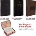 FINDCOZY Bible Cover for Women, Durable Carrying Book Case Church Bag for Biblical Accessories with Handle and Zippered Pocket, for Scriptures, Rosewood Pink